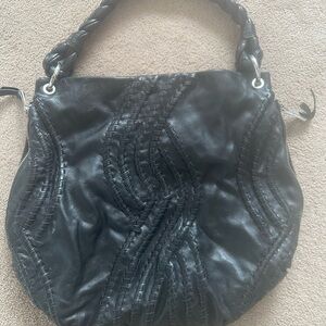 Fenn Wright Manson Black Leather Shoulder Bag with Braided Strap